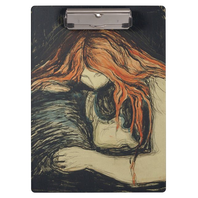 Porte-bloc Amour et douleur (Le Vampire) (par Edvard Munch) (Devant)