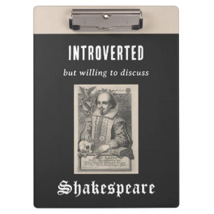 Porte-bloc Amusant Introvert Humour Cool Shakespeare Thème