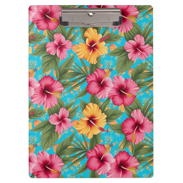 Porte-bloc Ananas à fleurs tropicales (Devant)