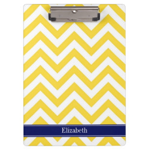 Porte-bloc Ananas Blanc LG Chevron Bleu Marine Monogramme Ini