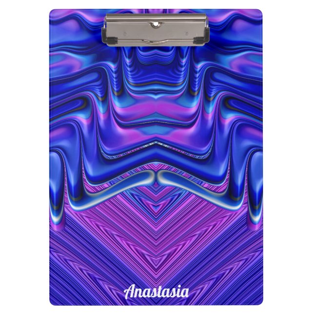 Porte-bloc ANASTASIE ~ 3D! ~ Blanc rose et bleu original ~ (Devant)