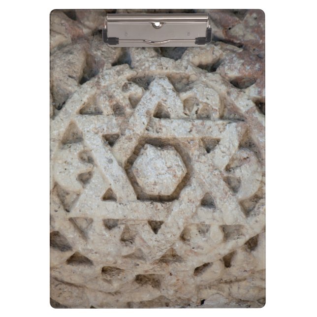 Porte-bloc Ancienne étoile de David sculptée, Israël (Devant)