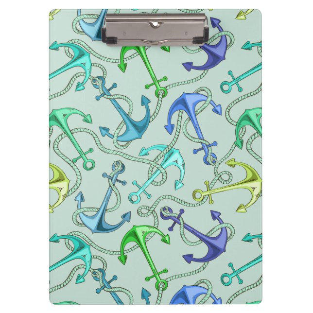 Porte-bloc Ancres flottantes et motif de corde (Devant)