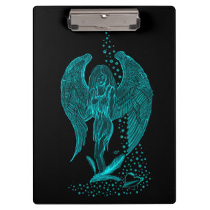 Porte-bloc Angel perdu en amour, noir et vert Design
