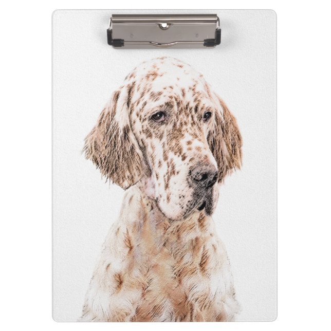 Porte-bloc Anglais Setter Orange Belton Peinture Chien Art (Devant)