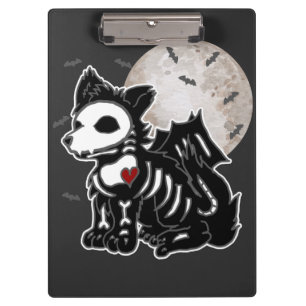 Porte-bloc Anime Wolf Emo Goth Edgy Skeleton Halloween Chien 