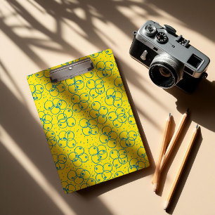 Porte-bloc Anneaux gribouillés cobalt – motif moderne