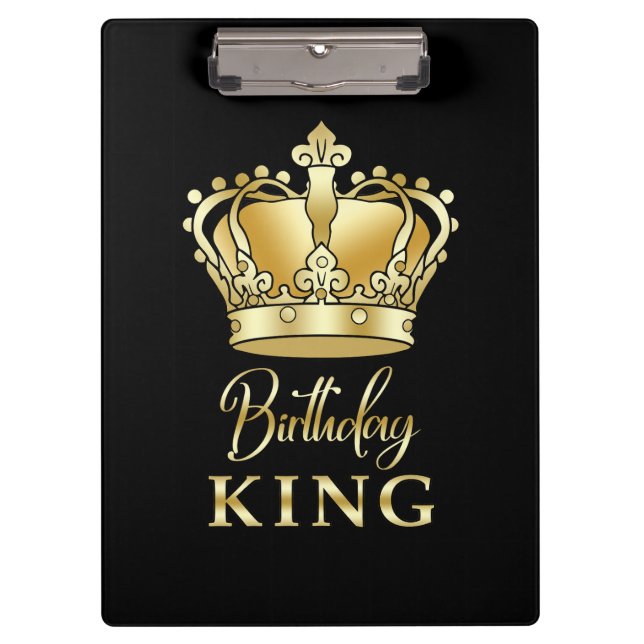 Porte-bloc Anniversaire King Gold Couronne Royal Queen Luxe (Devant)