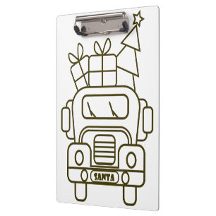 Porte-bloc Aperçu camion de Noël Père Noël voiture vue avant
