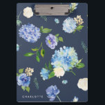 Porte-bloc Aquarelle bleu & violet Hydrangées personnalisées<br><div class="desc">Porte - bloc féminine et élégante avec hydrangées bleu et violet. Personnalisez ce porte - bloc en ajoutant vos propres détails.</div>
