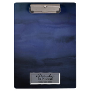 Porte-bloc Aquarelle Bleue Élégant Chic Glam Personnalisé
