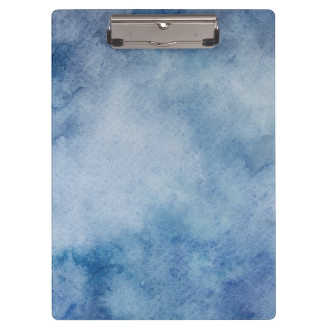 Porte-bloc Aquarelle bleue Texture (Devant)