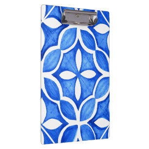 Porte-bloc Aquarelle bleue Toscane italienne Carrelage