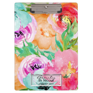 Porte-bloc Aquarelle colorée brillante Floral Personnalisé