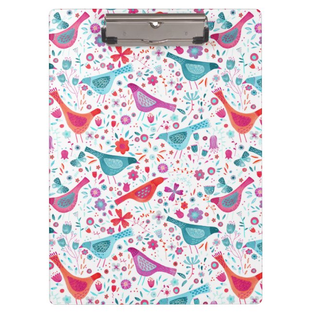 Porte-bloc Aquarelle d'oiseau Boho floral (Devant)
