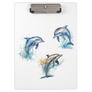 Porte-bloc Aquarelle Dolphin Trio