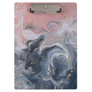 Porte-bloc Aquarelle en marbre rose gris-noir