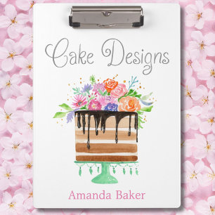 Porte-bloc Aquarelle Floral Cake Designs Nom