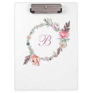 Porte-bloc Aquarelle florale moderne blanc