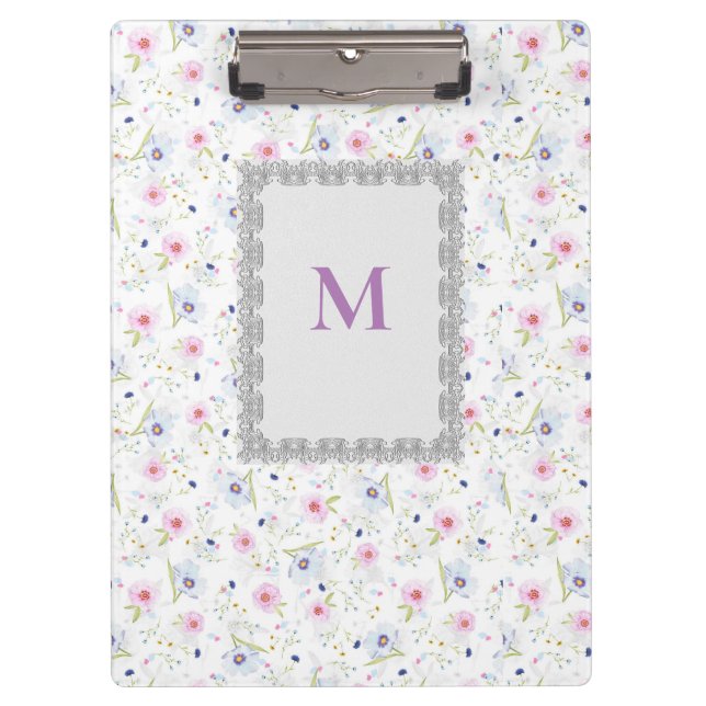Porte-bloc Aquarelle florale moderne Motif Lavende (Devant)