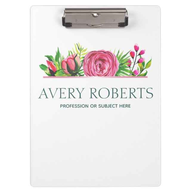 Porte-bloc Aquarelle Florale professionnelle moderne (Devant)