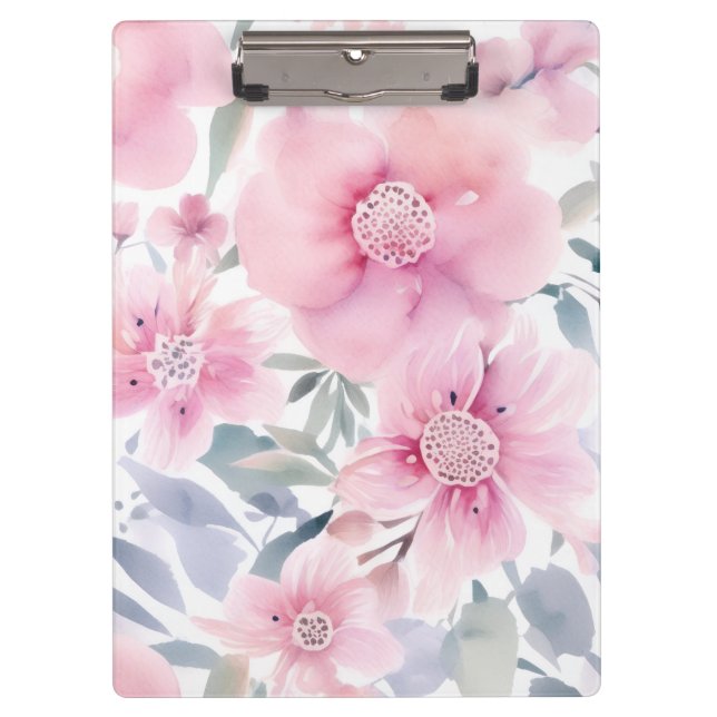 Porte-bloc Aquarelle florale rose  (Devant)
