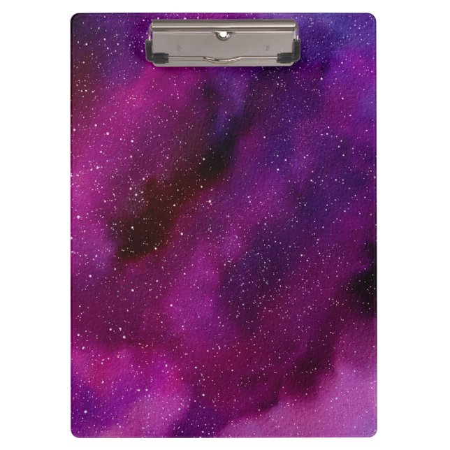 Porte-bloc Aquarelle Galaxies rose violet (Devant)