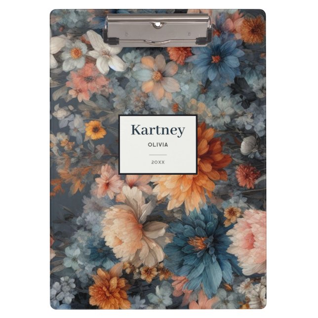 Porte-bloc Aquarelle Illustration rustique vintage élégant (Devant)