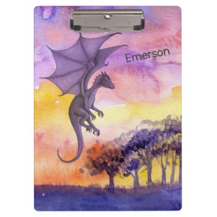 Porte-bloc Aquarelle mignonne violet magique Dragon volant