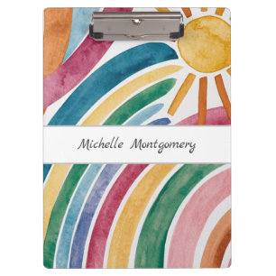 Porte-bloc Aquarelle moderne Boho Rainbow et Sunshine Custom