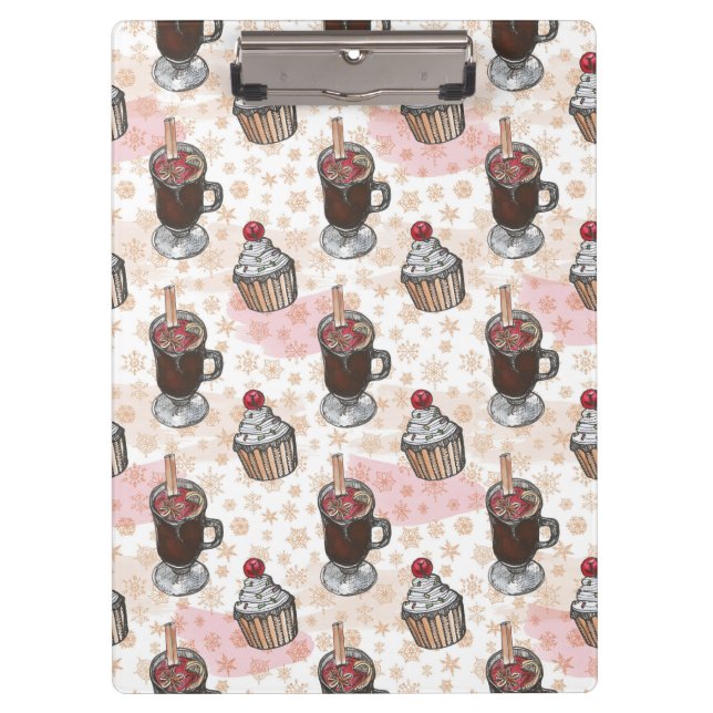 Porte-bloc Aquarelle noël cupcake tiré main (Devant)