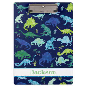 Porte-bloc Aquarelle personnalisée pour les enfants Dinosaur