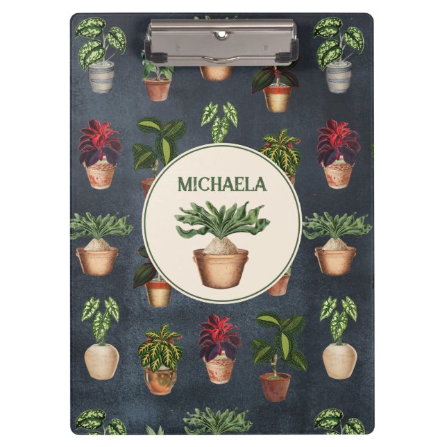 Porte-bloc Aquarelle Pointe Plante Terracotta Pots Rustique (Devant)