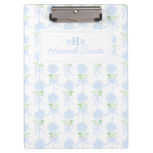 Porte-bloc Aquarelle Preppy Monogramme Hydrangea Bows