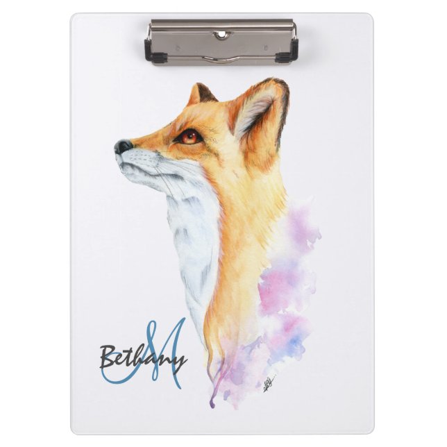 Porte-bloc Aquarelle Red Fox personnalisée (Devant)