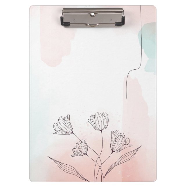 Porte-bloc Aquarelle rose romantique Floral (Devant)