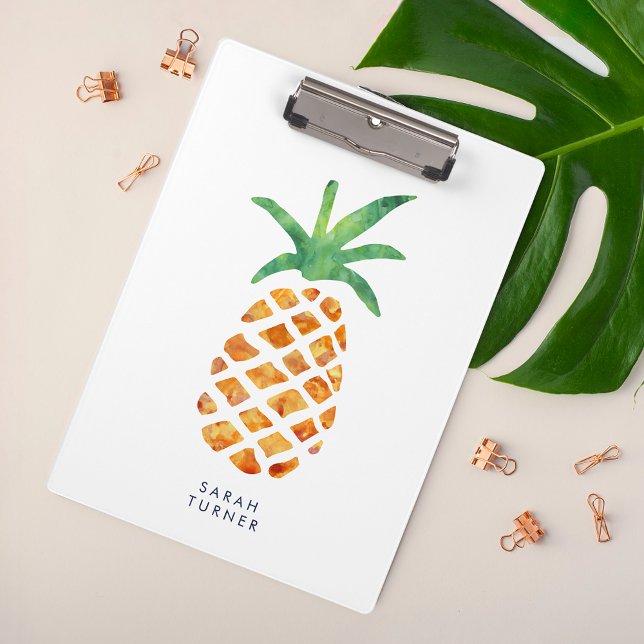 Porte-bloc Aquarelle tropicale ananas personnalisé (Créateur téléchargé)