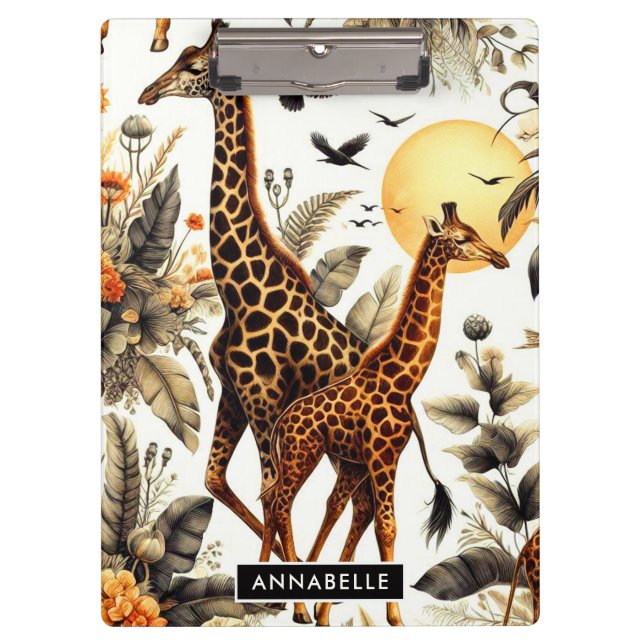 Porte-bloc Aquarelle vintage de Giraffe (Devant)