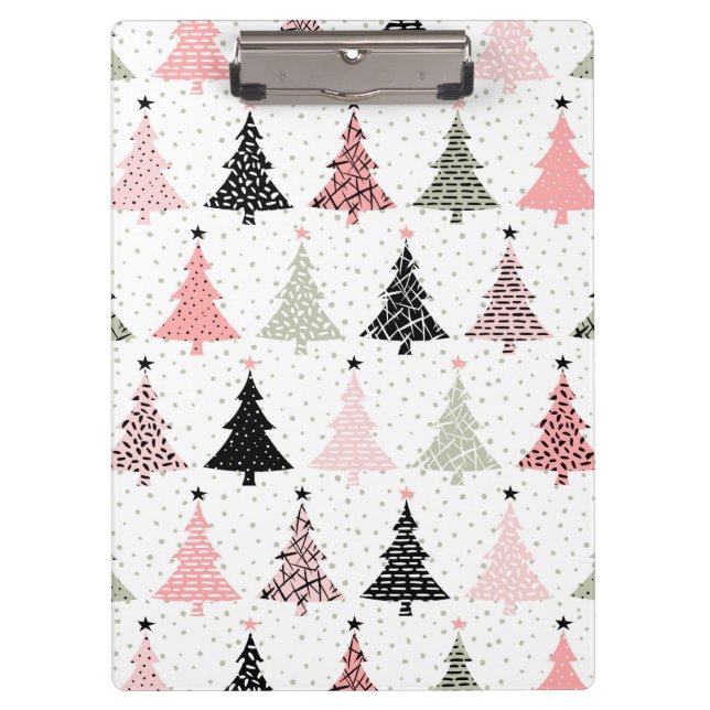 Porte-bloc Arbre de Noël rose et vert avec Arrière - plan bla (Devant)