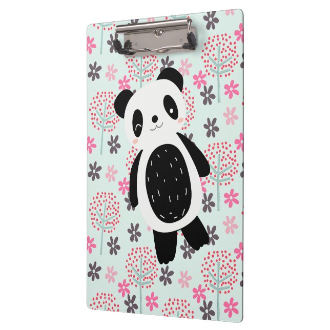 Porte-bloc Arbres, fleurs et ours de panda (Gauche)
