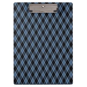 Porte-bloc Argyle bleu noir blanc rayures motif diamant