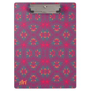 Porte-bloc ARI ~ Design rose, pourpre, jaune et gris