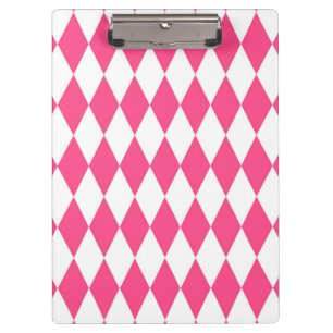 Porte-bloc Arlequin rose blanc Diamants Checkers Design