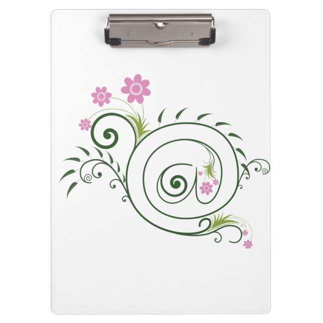 Porte-bloc Arobase Florale Élégante (Devant)