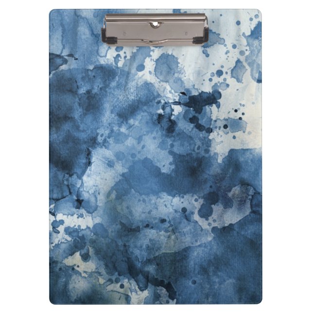 Porte-bloc Arrière - plan bleu abstrait d'aquarelle (Devant)