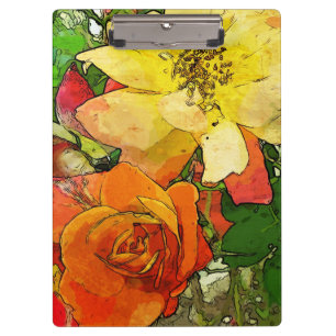 Porte-bloc arrière - plan coloré vintage floral 2 d'art