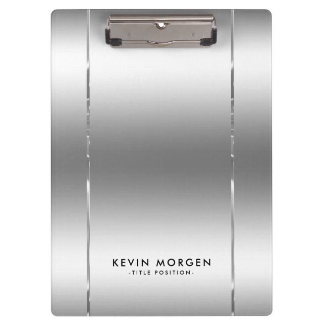 Porte-bloc Arrière - plan gris argent métallique brillant (Devant)