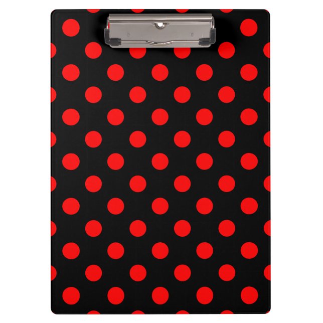 Porte-bloc Arrière - plan noir Pois rouges (Devant)