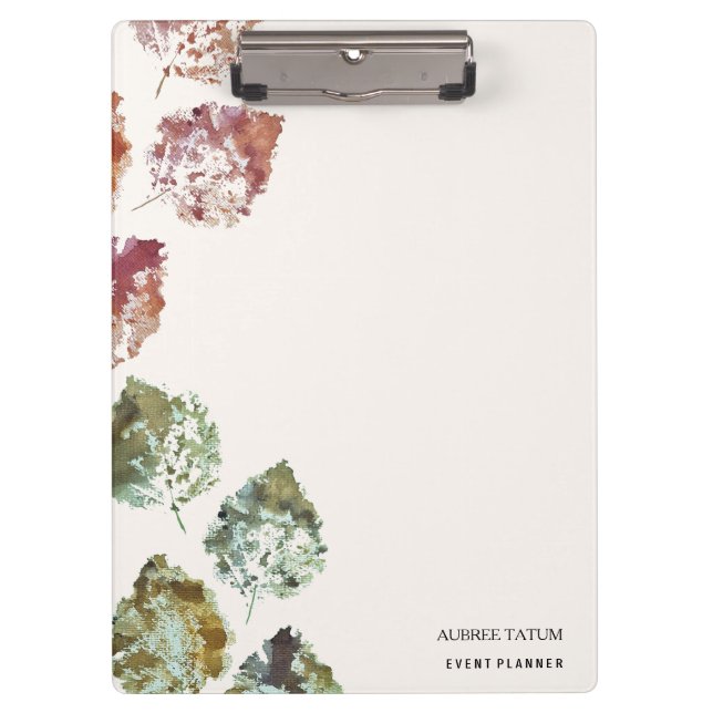 Porte-bloc Art aquarelle rustique Feuilles d'automne (Devant)