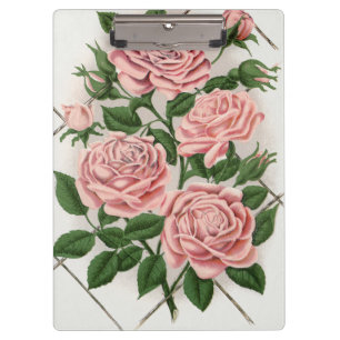 Porte-bloc Art Botanique Cottagecore Rose Rose Vintage